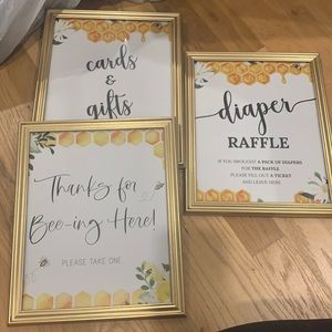 COPY - Bee themed party signs